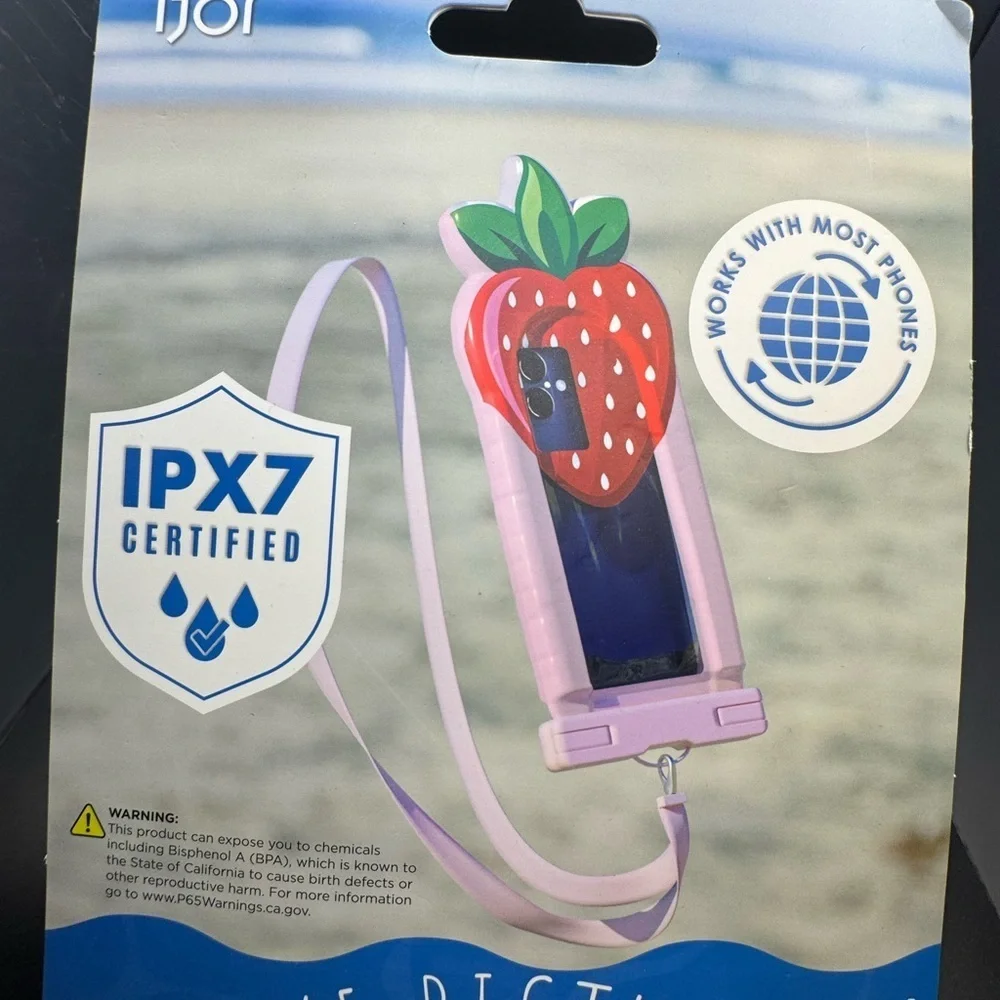 NWT Strawberry Waterproof Phone Pouch